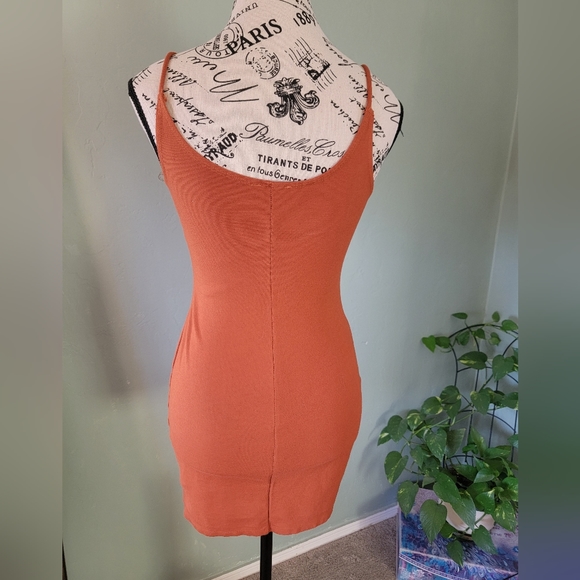 Spaghetti strap dress in small.. burnt orange.  Made by Iris - Picture 2 of 8